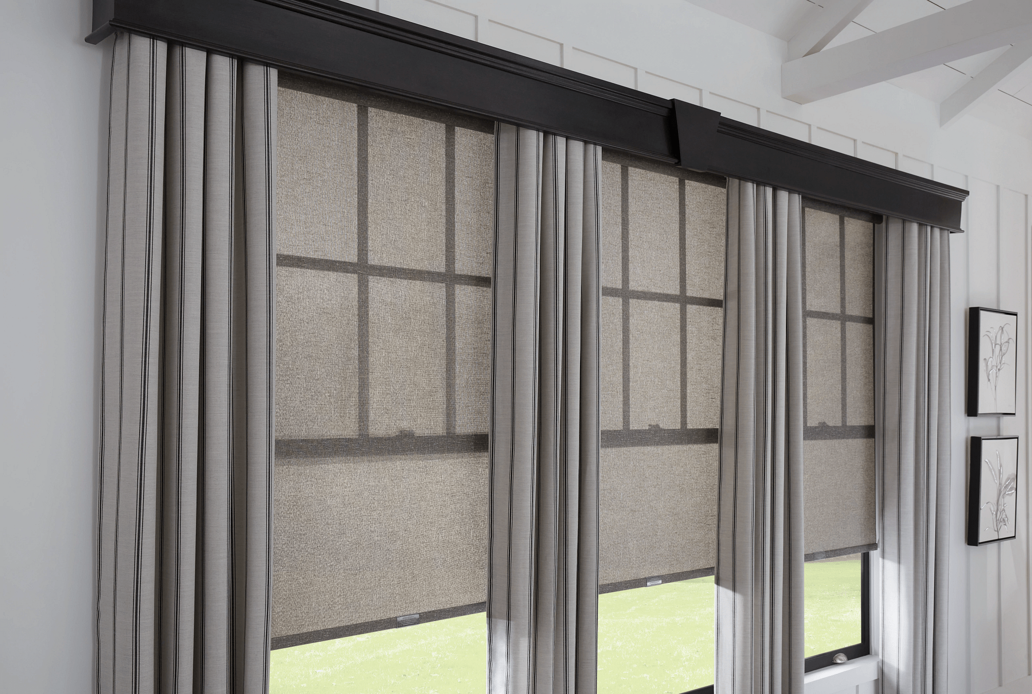 Custom window shades in a Georgetown home interior
