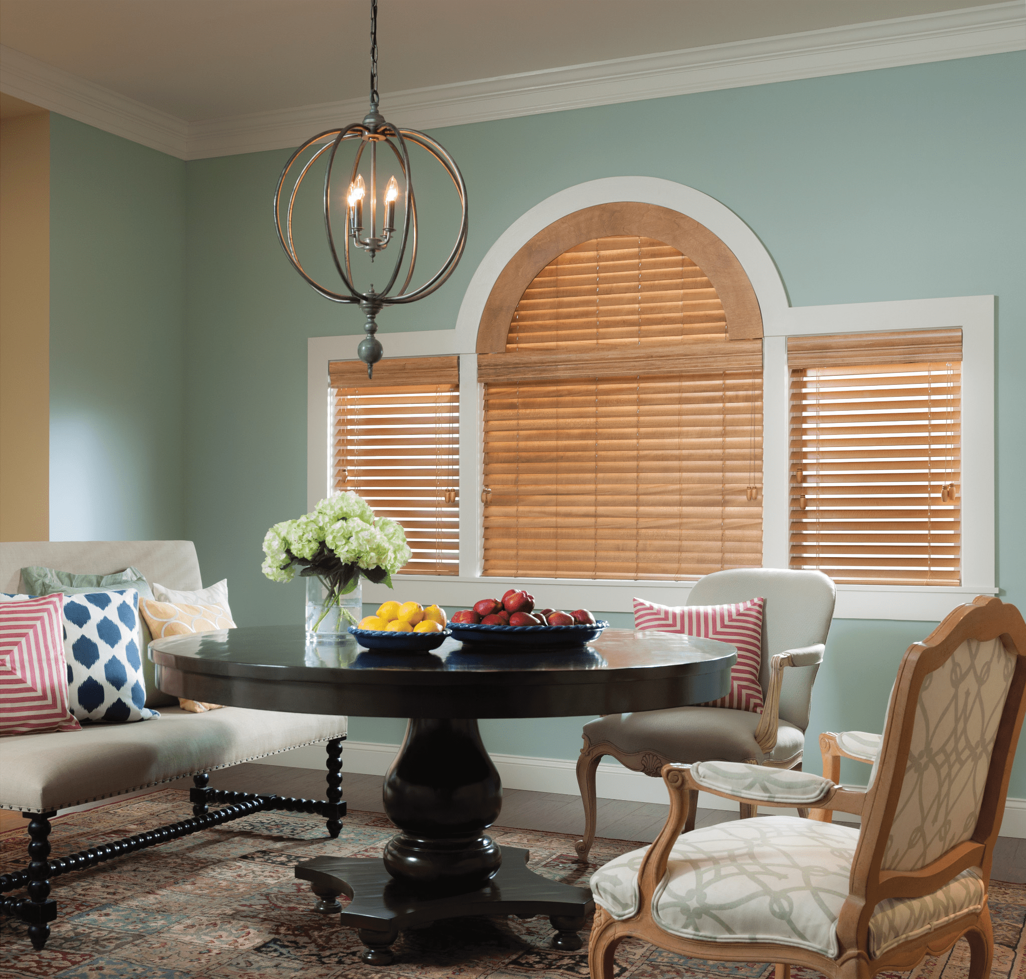 Custom wood blinds installed in a Georgetown Texas home