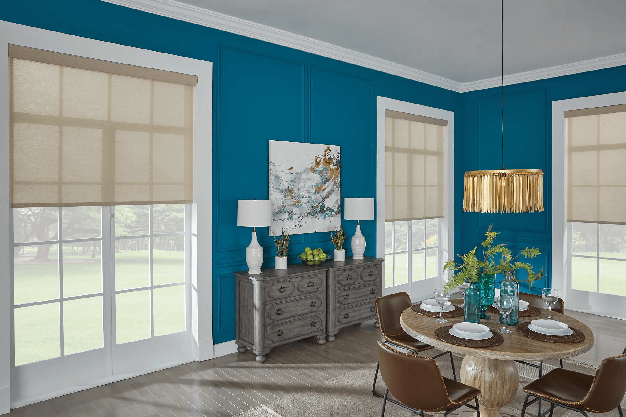 Custom window shades in a Round Rock Texas home